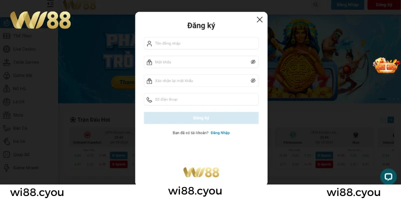 Hướng dẫn đăng ký tài khoản Wi88